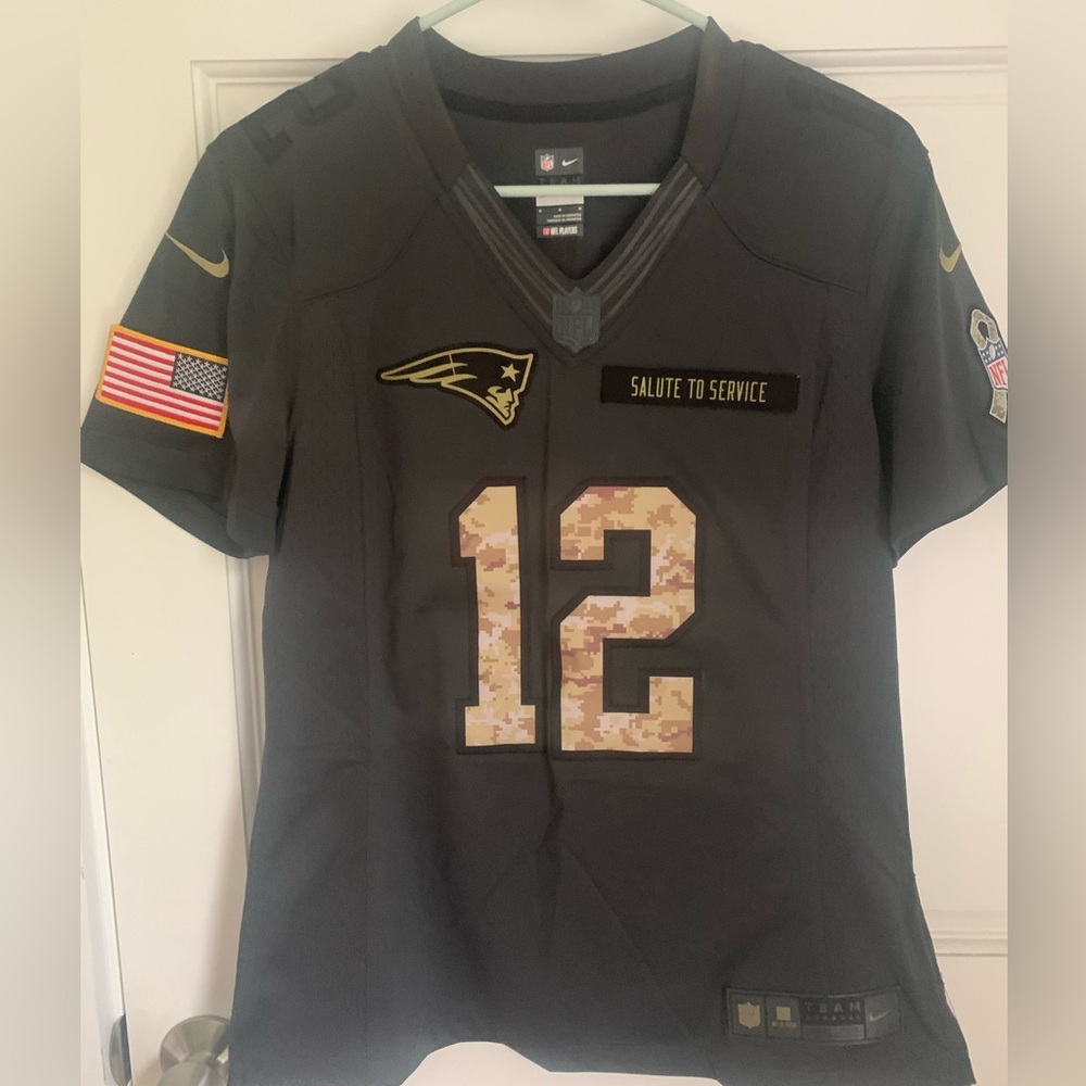 Nike New England Patriots Salute to Service Jersey - Black with Gold Accents